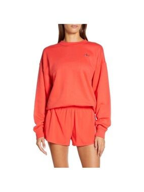 Alo Yoga Accolade Crew Neck Pullover Red Hot Summer XS